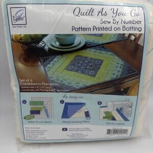 June Tailor Quilt As You Go Casablanca Placemats Set of 6 Pre-Cut Kit Quilting